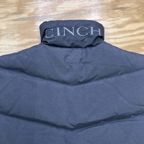 Cinch Down Filled Puffer Vest Black Men’s Medium Western Cowboy Full Zip - Picture 7 of 12